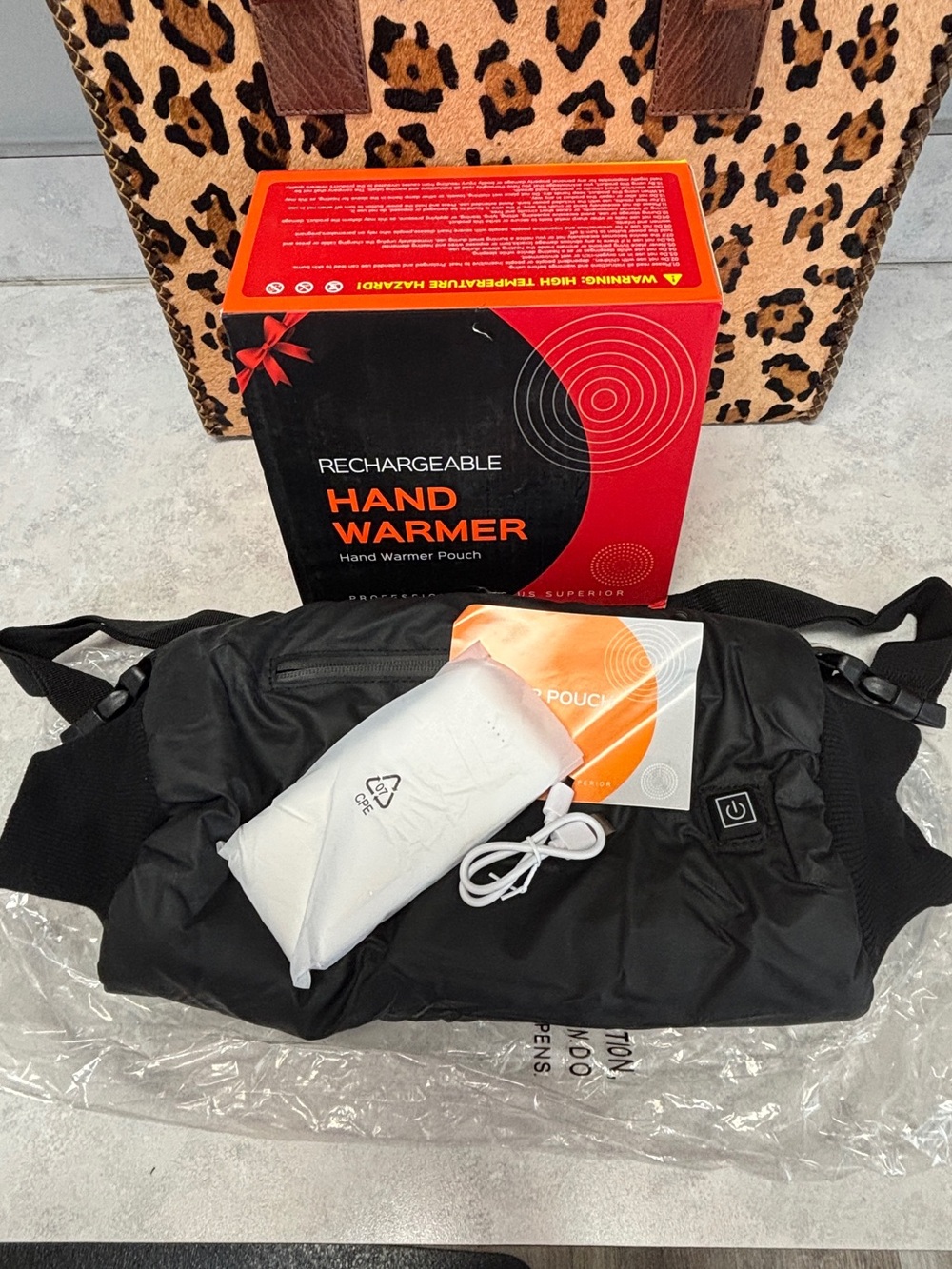 Rechargeable Heated Hand Warmer Pouch 10000mAh Power Bank 3 Heat Settings